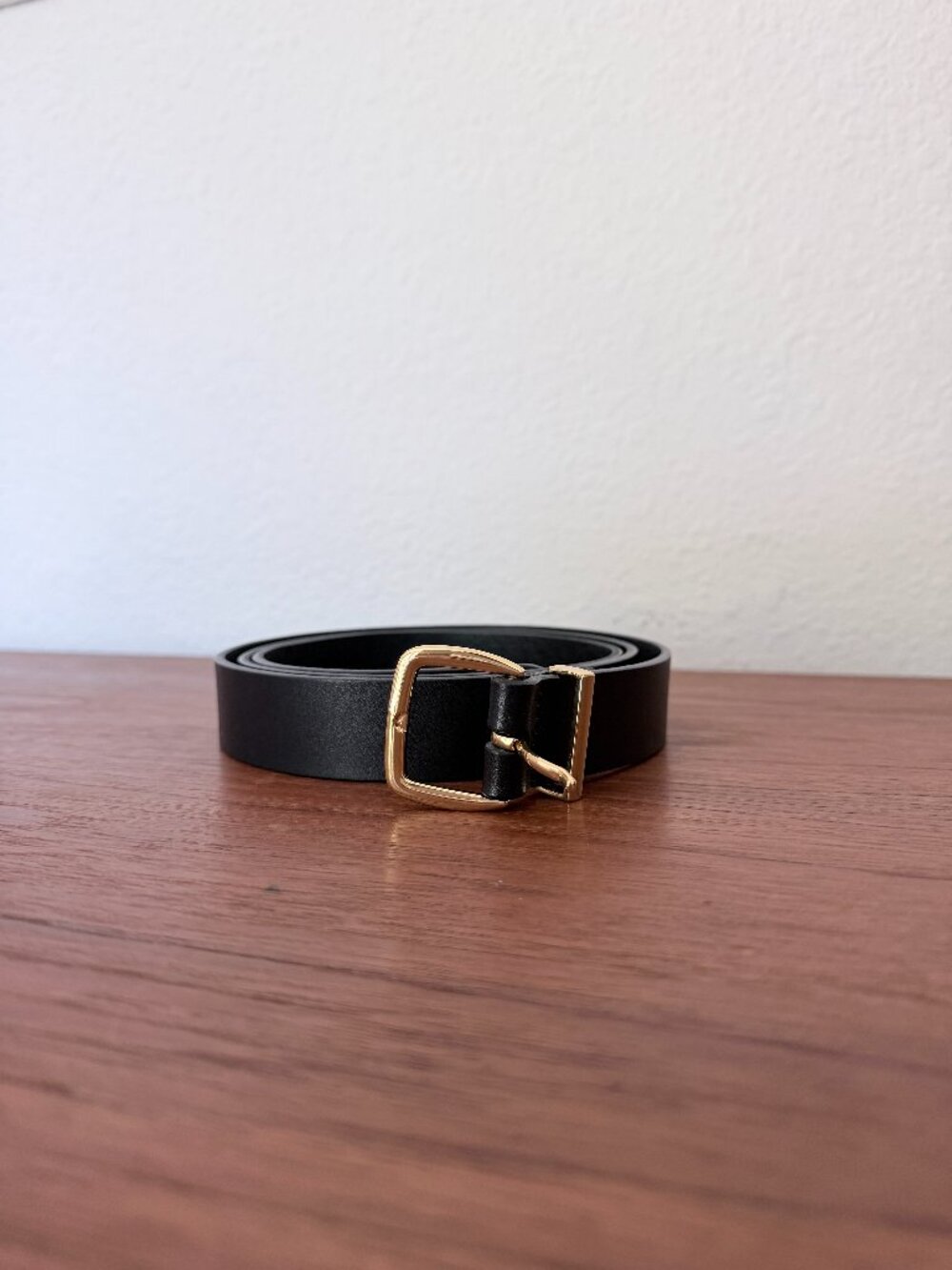 Madewell Black Leather Belt Gold Buckle Size XXL